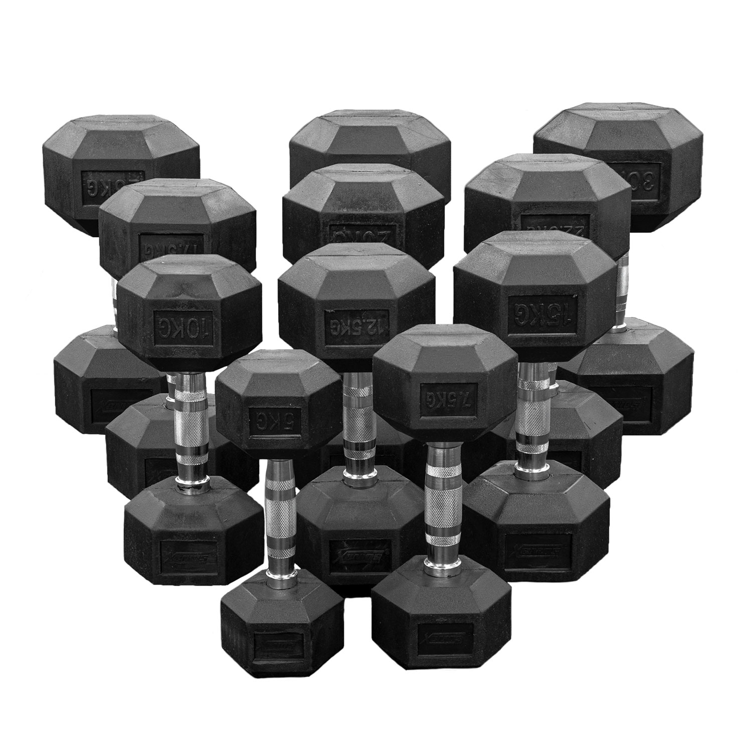 Mancuernas Hexagonales (12.5 Kg) por Unidad - MM Fitness